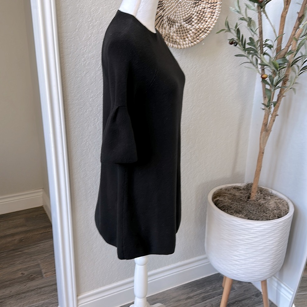 Anthropologie Moth The Chester 3/4 Quarter Bell Sleeve Black Tunic Size Small - Picture 5 of 13